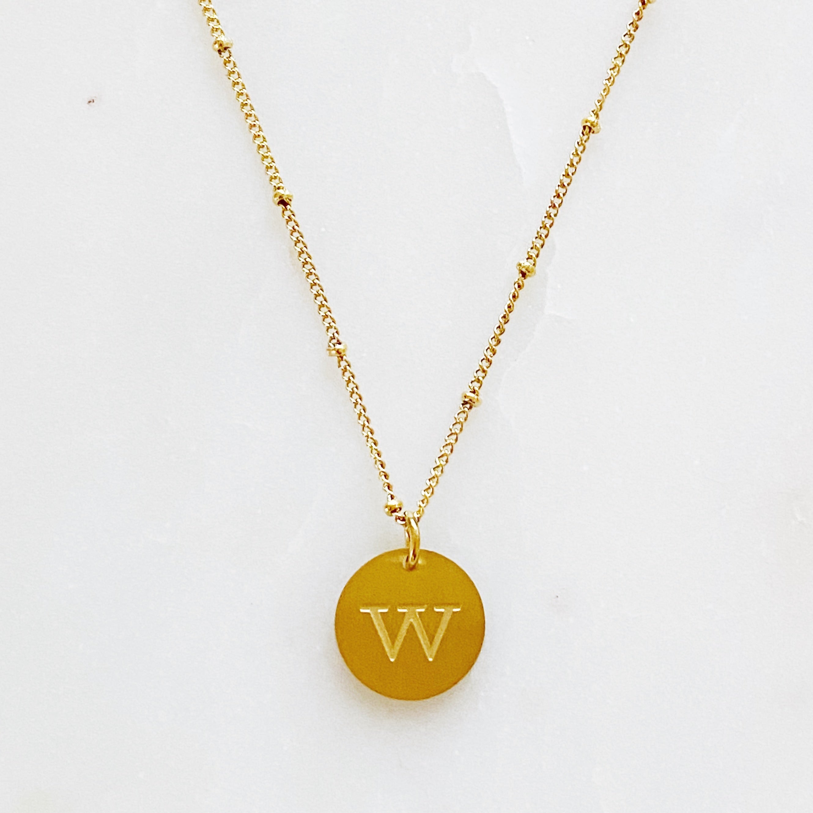 Singular Charm Initial Necklace, side view