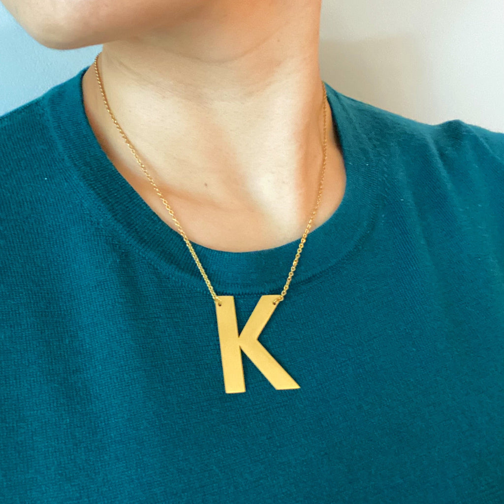 Boldly You Initial Necklace, detail view