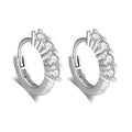 Crescent Moon Stud Earrings, worn view