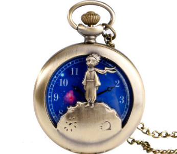 Vintage-Style Pocket Watch Necklace, worn view